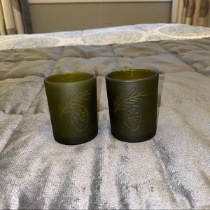 Partylite Pinecone Votive Holder, Frosted Green